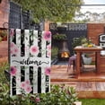 thumbnail image 3 of Garden Flag 12 x 18 Inch Welcome Spring Pink Flower Black and White Stripes Small Yard Flag Vertical Double Sided Outdoor Flag for Yard/Lawn/Patio/Farmhouse, 3 of 6