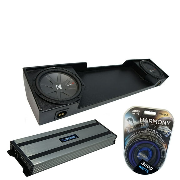 88-98 GMC Sierra Ext Truck Kicker CompR CWR12 Dual 12 Rhino Sub Box HA-A1500.1