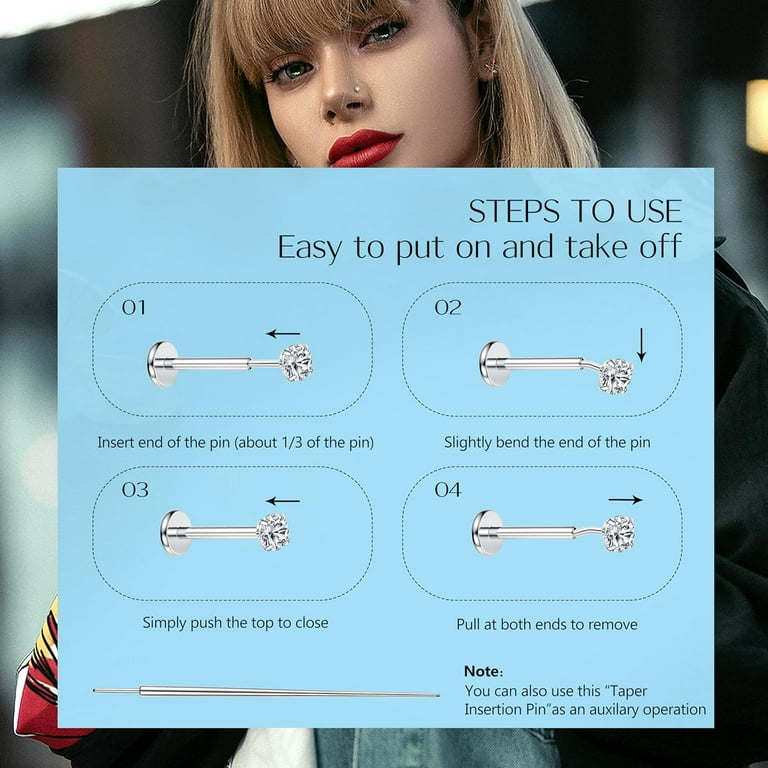 Push Pin How To Get A Nose Stud Out With A Flat Back 18G Flat Back