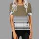 thumbnail image 1 of Fiudx Liquidación de Ahorros de Verano Blusa Casual de Manga Corta con Estampado de Botones para Mujer, Blusa/Camisa de Cuello Redondo de Manga Corta, 1 of 5