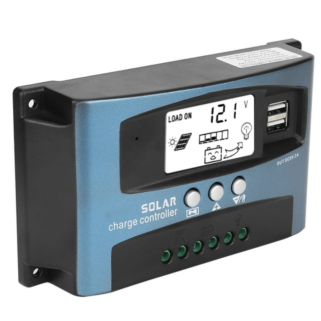 Controlador de carga solar MPPT 40A Bling Bling pantalla LCD USB dual 12V 24V