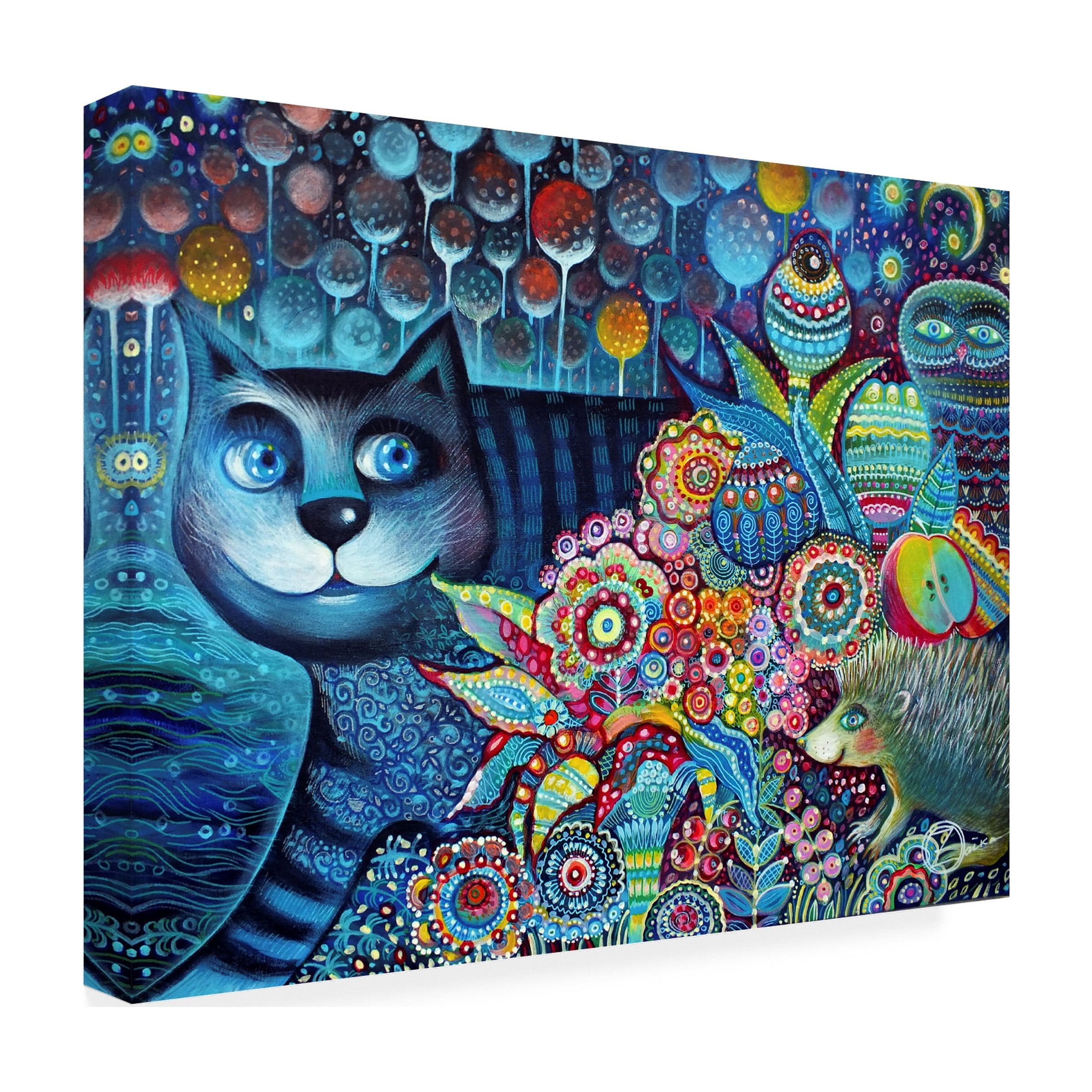Trademark Fine Art 'Indigo Cat' Canvas Art by Oxana Ziaka