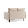 thumbnail image 5 of 57 Inch Wide Upholstered Two Cushion Loveseat w/ Bolster Pillows in Beige Velvet, 5 of 14