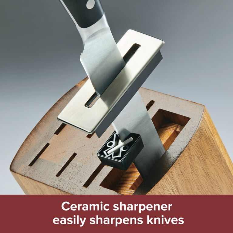 Anolon AlwaysSharp Japanese Steel Knife Block Set with Built-In