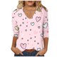 thumbnail image 1 of Tops de Manga Larga de las Mujeres Casual V-Cuello Impreso Tres Cuartos de la Blusa Suelta Ajuste, Tops de Manga Larga de las Mujeres Suave Transpirable, 1 of 5