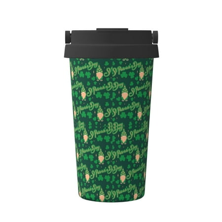 

Fuzoiu St Patrick s Day9 Print Stainless Steel Travel Mug Vacuum Insulated Coffee Travel Mug Reusable Coffee Cup for Hot and Cold
