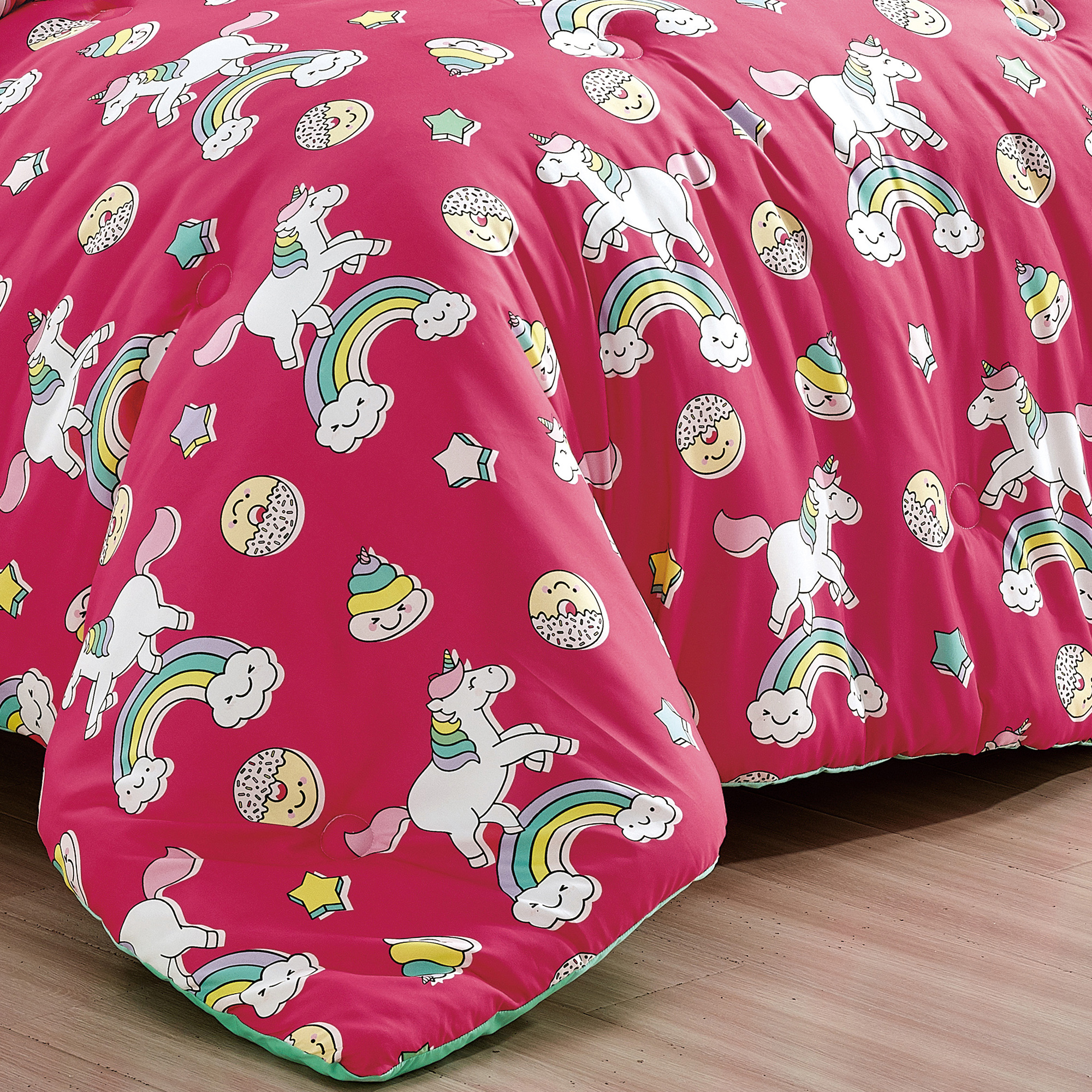 EvJK 3-4PC KID COMFORTER – Soft & Cozy Luxury Print Comforter with Coordinated Shams and Toy Pillow, Full