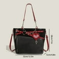 thumbnail image 2 of FENOHREFE Trendy Transparent Handbag With Ample Space And Stylish Heart Chain PU Shoulder Bag For Daily Outings And Event, 2 of 8