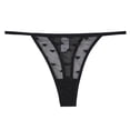 thumbnail image 2 of WULMLEO G String Thongs for Women, See Through Lace Underwear, Cheeky Low Rise T Back Tangas Black S, 2 of 3