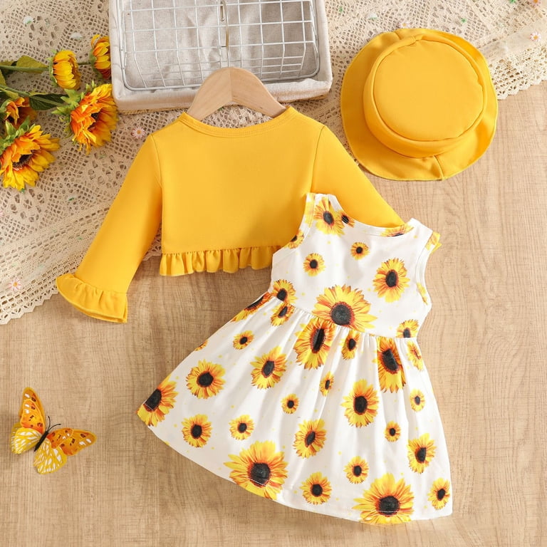 enyan Cute Outfits for Girls Toddler Dress and Cardigan Girl Sleeveless Sundress and Long Sleeve Sets Gold,2-3 Years - Walmart.com enyan Cute Outfits for Girls Toddler Dress and Cardigan Girl Sleeveless Sundress and Long Sleeve Sets Gold,2-3 Years - Walmart.com
