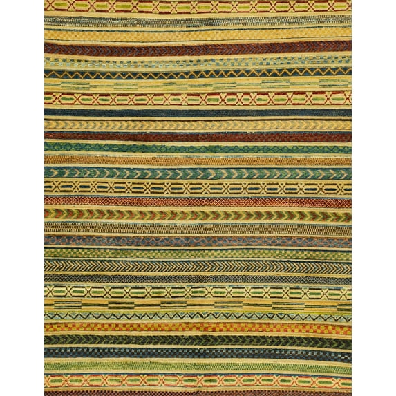 Ahgly Company Indoor Rectangle Abstract Yellow Abstract Area Rugs, 6' x 9'