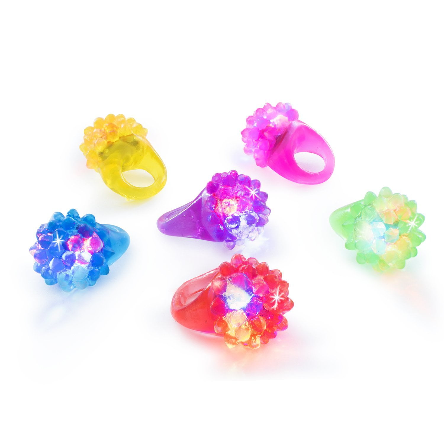 100 X Light Up LED Flashing Finger Rings Glowing Party Favors Kids Toy Children 