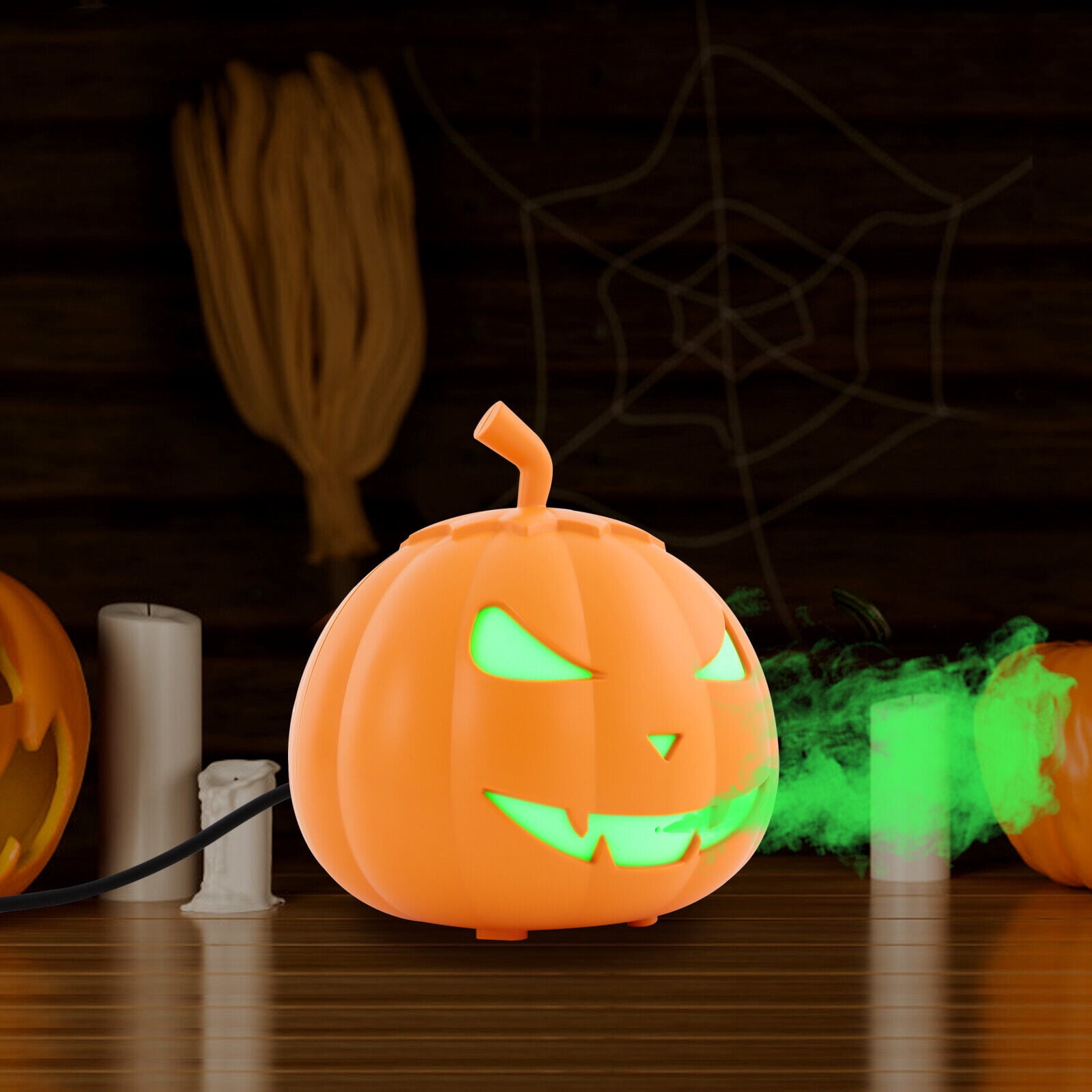 TFCFL 800W Pumpkin Smoke Fog Machine Parties Wedding Festival Tage Effects Fog Sprayer W/ LED Lights for Halloween Party