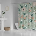 thumbnail image 3 of Coolnut Bath Shower Curtain Liners Simple Flowers Leaves 72x72in Polyester Waterproof with 12 Curtain Hooks, 3 of 6