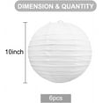 thumbnail image 5 of 6Pcs White Paper Lanterns Decorative Chinese/Japanese Hanging Round Paper Lanterns Lamp for Birthday, Wedding, Christmas, Bridal, Home Decor, Party Decoration, 5 of 6