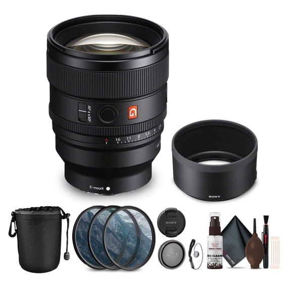 Sony FE 85mm f/1.4 GM II Lens (SEL85F14GM2)   Lens Filter Kit   Cleaning Kit   Lens Pouch   Lens Cap