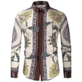 thumbnail image 1 of Pompotops Chemise Décontractée à Manches Longues Imprimée pour Hommes Automne Mode en Solde, 1 of 6