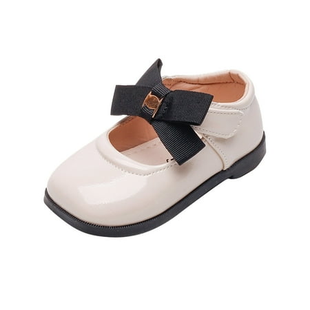 

Toddler Shoes Children Casual Shoes Flat Bottom Lightweight Solid Color Bow Square Toe Comfortable ( Color: Beige Size: 24 )