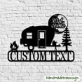 thumbnail image 3 of Handmadetneonsign Custom Camper Van Metal Wall Art LED Light, Wild Camping Metal Sign, Nature Mountain, 3 of 5