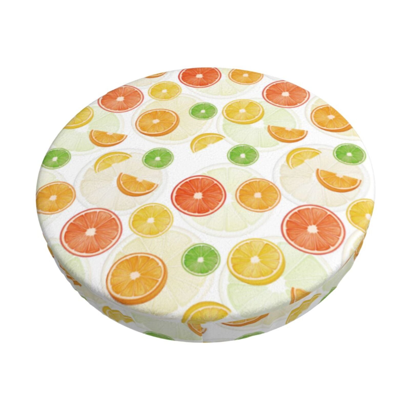 Easygdp Colorful Lemons Print Easy To Install Bar Stool Covers&Stool Covers Round&Elastic Stool Cover, Barstool Covers,Washable&Bottom With Elastic Edge-13 inch