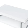 thumbnail image 3 of High Gloss Contemporary Coffee Table with Bottom Shelf White and Silver - Saltoro Sherpi, 3 of 5