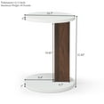 thumbnail image 6 of C-Shaped End Table, Small Side Table for Couch, Sofa Table with Wood Frame, White and Walnut, 6 of 6