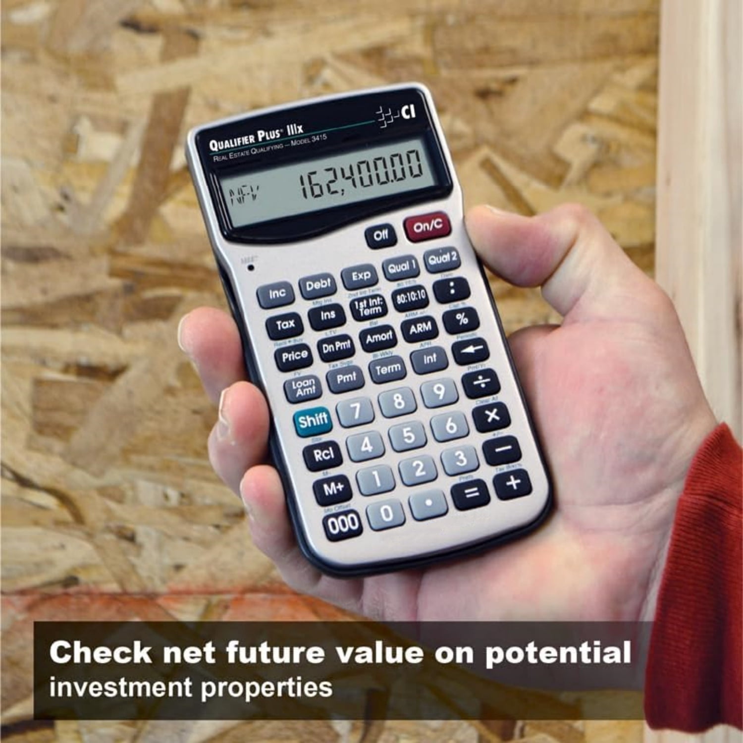 3415 Qualifier Plus IIIx Advanced Real Estate Mortgage Finance Calculator | Simple Operation | Buyer Pre-Qualifying | Solves Payments, Amortization, ARMs, Combos, FHA, VA, More