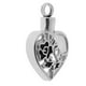 thumbnail image 5 of Urna conmemorativa de acero inoxidable con forma de corazón y flor para cenizas de cremación., 5 of 8