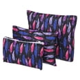 thumbnail image 1 of Unique Bargains 3 Sizes Reusable Washable Polyester Snack Bag Sandwich Bag, Leaf Pattern Black 1 Set/3Pcs, 1 of 7