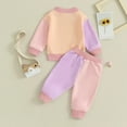 thumbnail image 6 of Girl Clothes Girls Sweatshirt Cute Toddler Baby Girls Clothes Set Long Sleeve Pullover Sweatshirt and Pants Kids 2pcs Outfits Pink 12-18 Months, 6 of 7