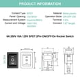 thumbnail image 2 of GFDYREE 5Pcs On/Off/On Boat Toggle Rocker Switch 3 Pin 3 Position Snap 12V 110V 250V, 2 of 6