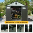 thumbnail image 4 of 8x8 FT Resin Outdoor Storage Shed, Utility Garden Tool Shed with Lockable Door, Air Vent and Windows, All-Weather Shelter for Bike Patio Lawn Poolside, Grey, 4 of 7