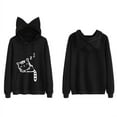 thumbnail image 3 of Pulls à Capuche pour Femmes PENGXAING Chat Imprimé Manches Longues Automne Hiver Chat à Capuche Sweat-Shirts Tops, 3 of 4