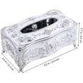 thumbnail image 2 of Caja de pañuelos, plástico cuadrado con borde puntiagudo, estampado de flores, caja de pañuelos, dispensador de pañuelos, 2 of 7