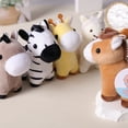 thumbnail image 5 of 1Pc Lovely Cartoon Animal Brown Horse Alpaca Donkey Giraffe Zebra Soft Stuffed Small Doll Key Ring Pendant Birthday Christmas, 5 of 10