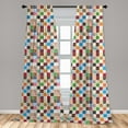 thumbnail image 5 of Ambesonne Colorful Curtains, Patchwork Retro Style, Pair of 28"x95", Multicolor, 5 of 5