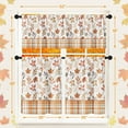 thumbnail image 5 of Mloabuc Fall Buffalo Plaid Kitchen Window Curtains and Valances Set 36 Inch, Maple Leaves Vintage Orange Short Tier Curtain for Cafe Living Room Bathroom, Autumn 3 Pieces Set Kitchen Decor, 5 of 6