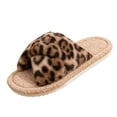 thumbnail image 2 of EKVAHL Women's Fuzzy Open-Toe House Slippers with Memory Foam - Leopard Print Cheetah Plush Cozy Cute Slipper Indoor/Outdoor Soft Slip On Slides Gifts for Women Mom Her Ladies, 2 of 6