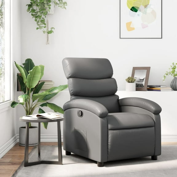 vidaXL Recliner Chair Gray Faux leather, metal, plywood Single