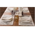 thumbnail image 3 of CC Home Furnishings Set of 6 White Chambray and Brown French Stripe Rectangular Placemats 19" x 13", 3 of 5