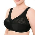 thumbnail image 2 of Wireless Plus Size Bra Wide Strap Unlined Minimizer Full Coverage 36 38 40 42 44 46 48 50 52 / C D E F G H I ( 36F/DDD, Black), 2 of 3