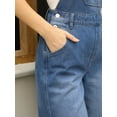 thumbnail image 5 of DARING DIVA Women's Denim Adjustable Straps Straight Leg Baggy Jumpsuits S Blue, 5 of 7
