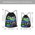 thumbnail image 4 of XMXT Waterproof Gym Bag, Cool Game Elements Print Drawstring Backpack for Men, s Black, 4 of 8