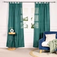 thumbnail image 2 of The Art Box Tab Top Cotton Window Curtain Panel Set, Farmhouse Home Decor Curtains for Bedroom Living Room, 2 Piece, Emerald Green, 52"w x 63"l in, 2 of 6