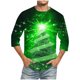 thumbnail image 1 of Camisas de Manga Larga para Hombres Imprimir Casual Cuello Redondo Blusa de Manga Corta, Camisas de Lino para Hombres, 1 of 1