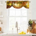 thumbnail image 3 of Orange Autumn Leaves Tie Up Valance Curtains for Windows, Kitchen Curtains Window Treatments, Fall Trees Forest Country Rustic Short Window Shades Valances for Bedroom Bathroom Cafe 54"x18", 3 of 8