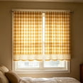thumbnail image 6 of Yomiee Gingham Kitchen Cafe Curtain Tiers 2 Panels, Orange White Plaid Rod Pocket Short Window Curtains, Light Filtering Tier Curtains for Kitchen Sink, Bathroom, Laundry Room, Farmhouse Decor, 6 of 7