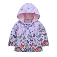 thumbnail image 4 of Nugftut Girls Jacket Hooded Print Lightweight Windproof Zip-Up Coat for Kids Size 2-3, 4 of 8