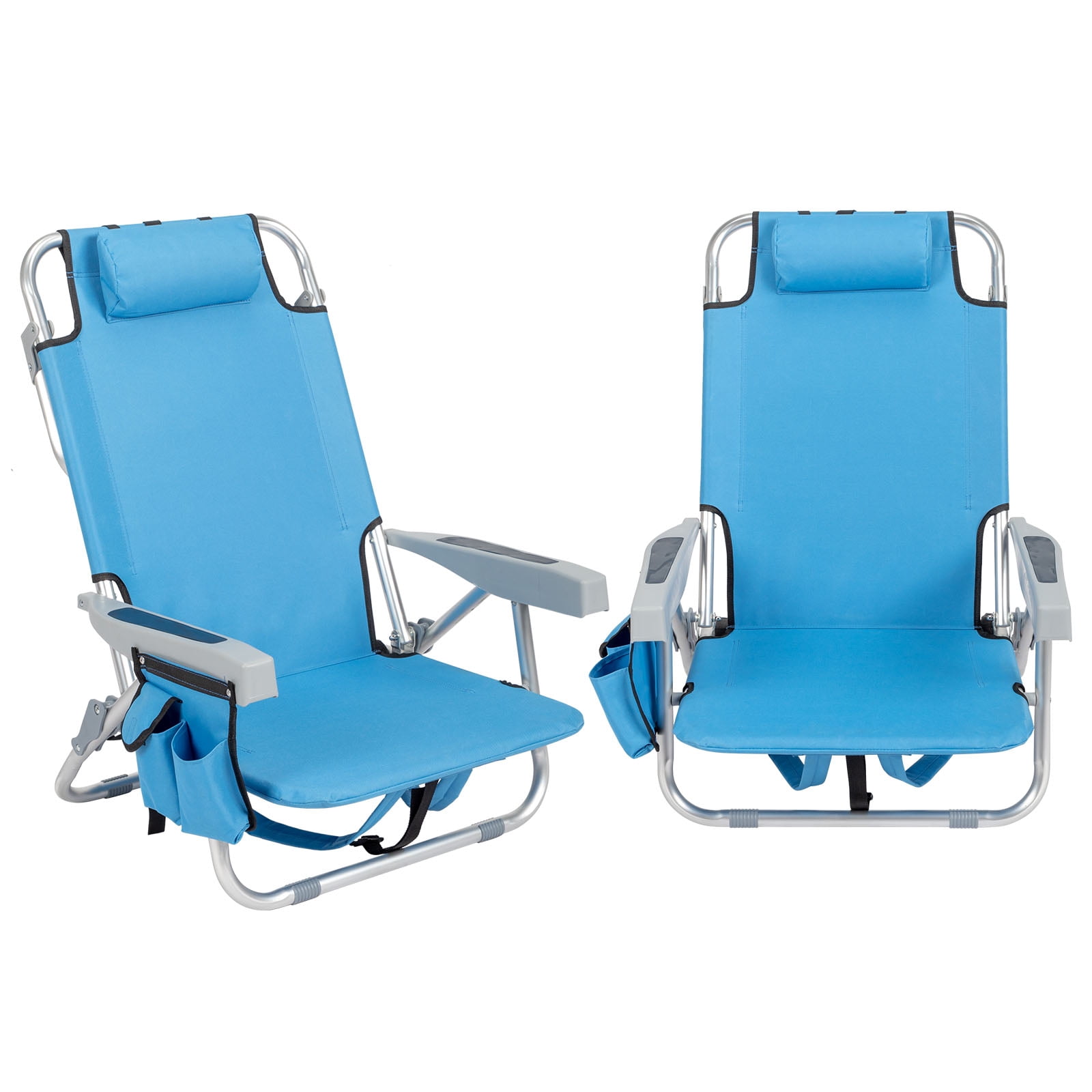 Ktaxon Compact Aluminum 2 PCS Low Beach Chair, Portable, Folding