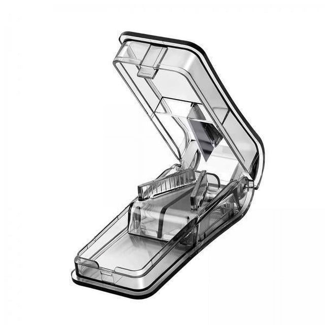 lionlar 3X Multiple Pill Cutter Case Box splitter Portable Useful Holder Transparent